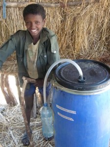 future farmer with biofertilizer installation.